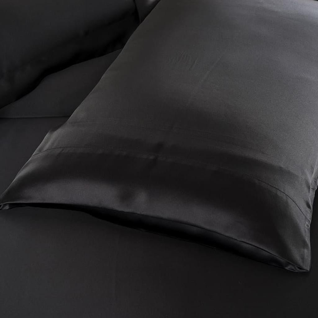 19 Momme Silk Duvet Cover Set - Black