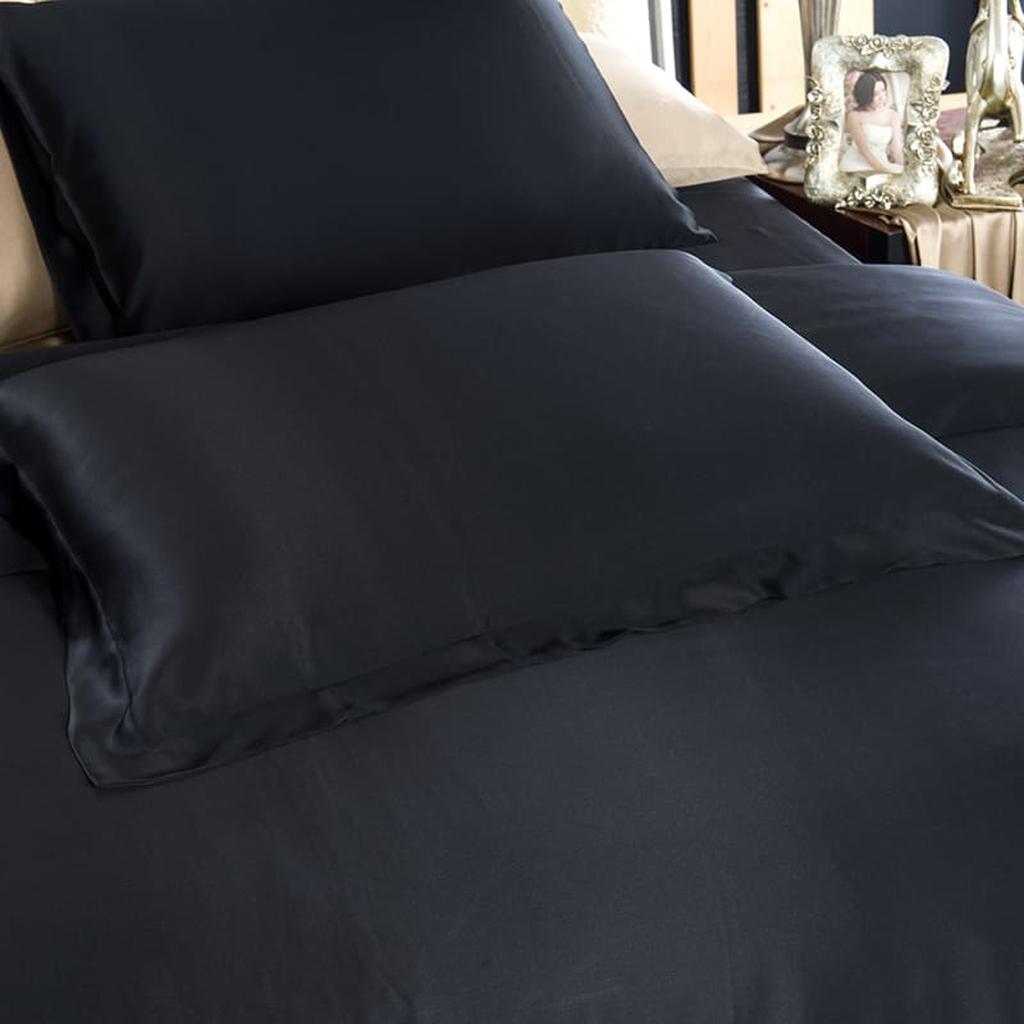 19 Momme Silk Duvet Cover Set - Black