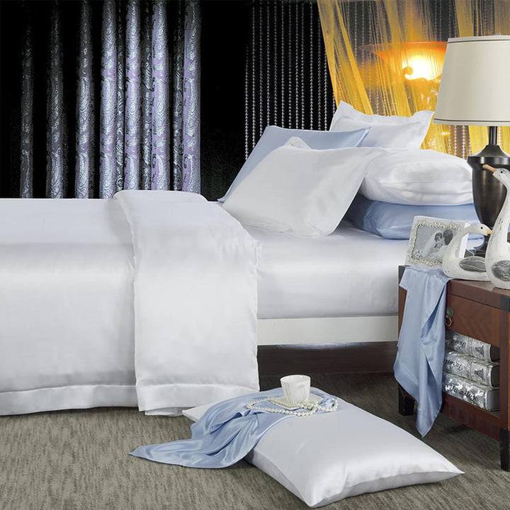 19 Momme Silk Duvet Cover Set - White