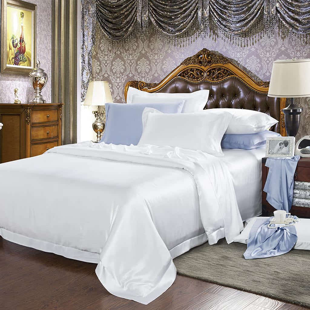 19 Momme Silk Duvet Cover Set - White