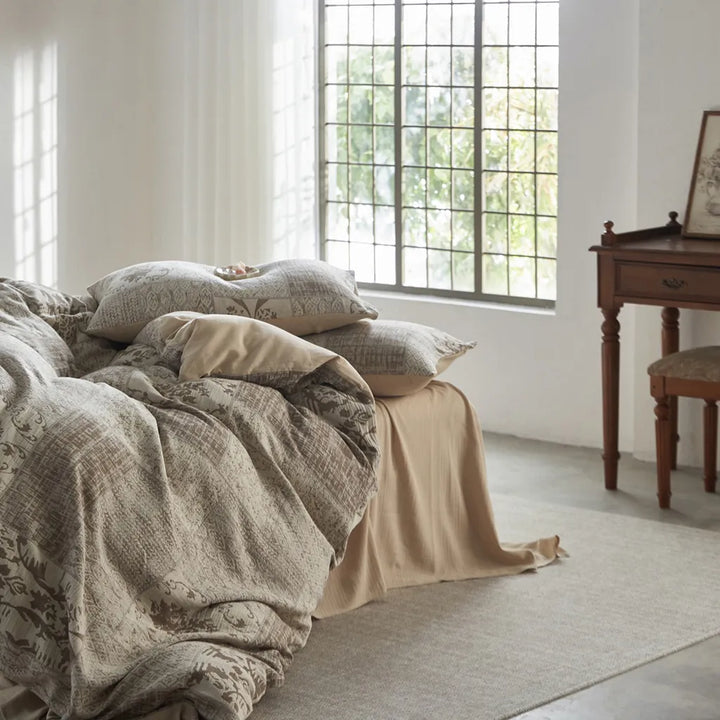 Vintage Patchwork Style Cotton Jacquard Bedding Set