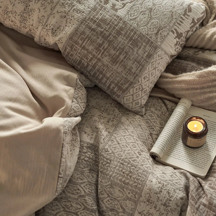 Vintage Patchwork Style Cotton Jacquard Bedding Set