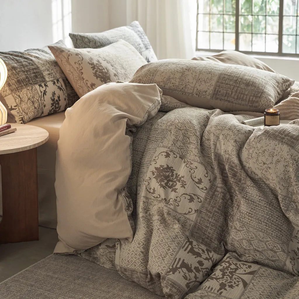 Vintage Patchwork Style Cotton Jacquard Bedding Set