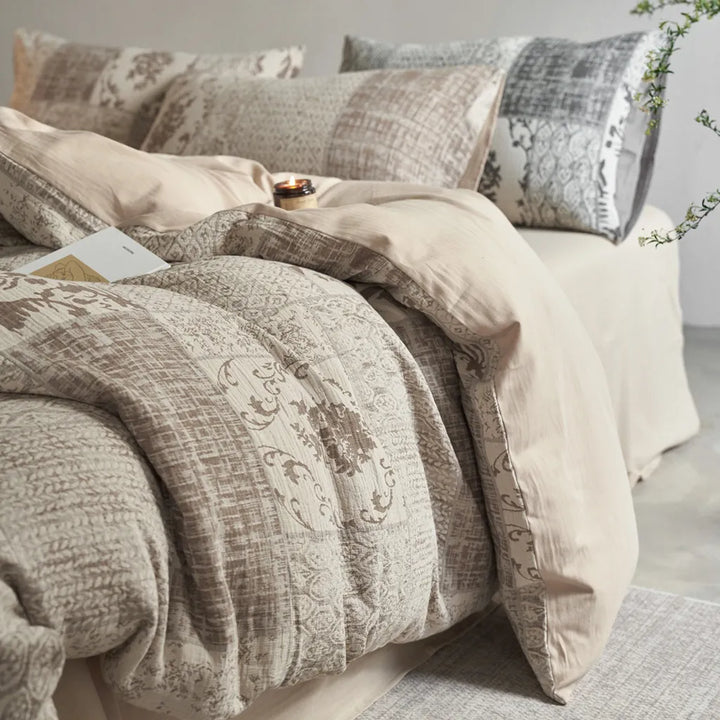 Vintage Patchwork Style Cotton Jacquard Bedding Set