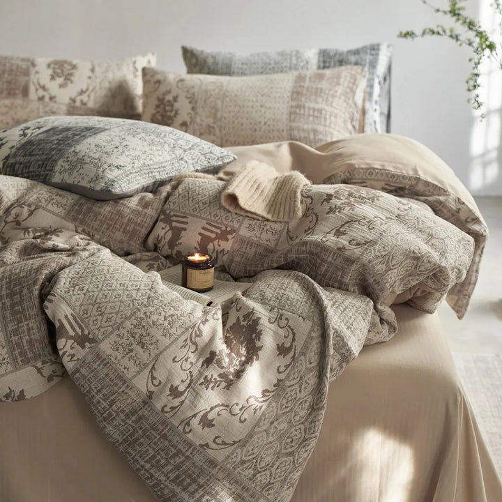 Vintage Patchwork Style Cotton Jacquard Bedding Set