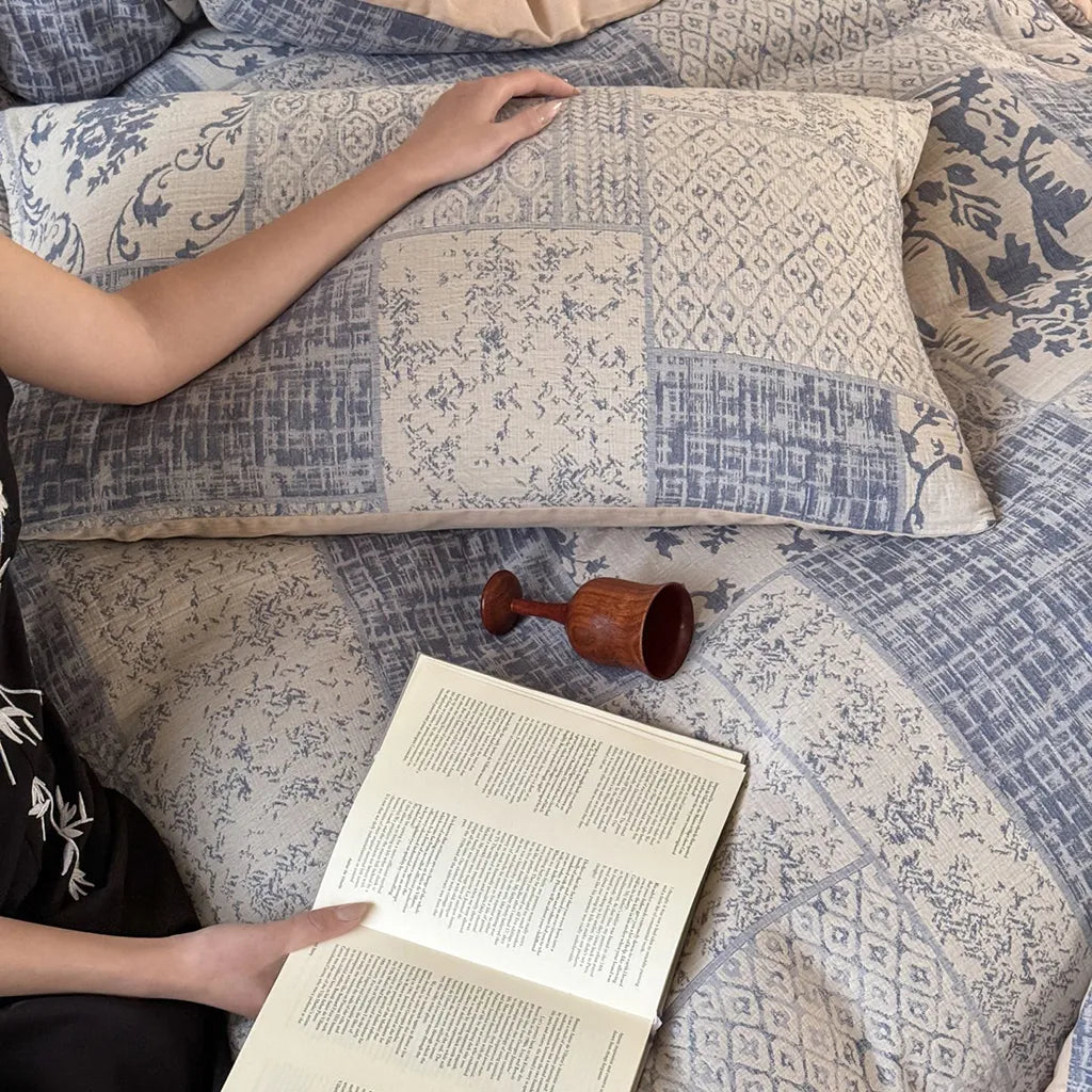 Vintage Patchwork Style Cotton Jacquard Bedding Set