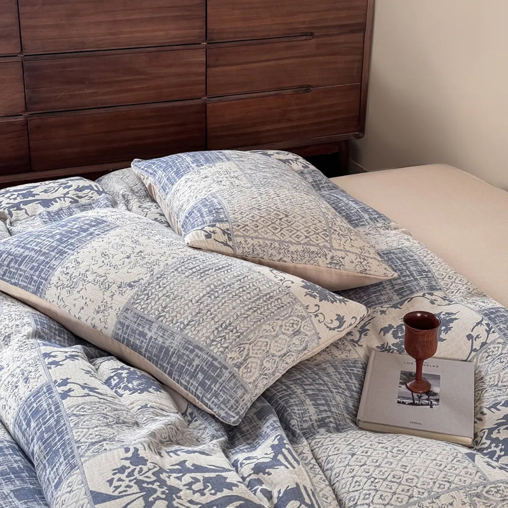 Vintage Patchwork Style Cotton Jacquard Bedding Set