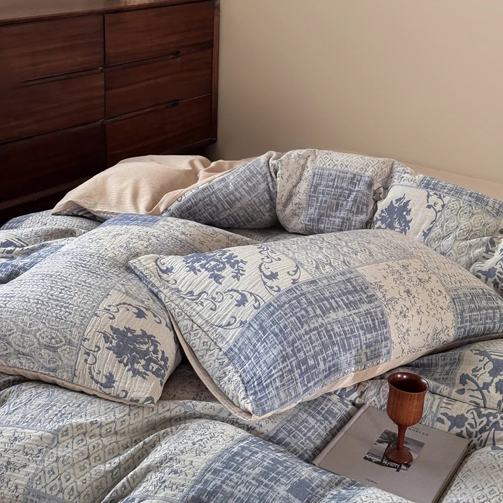 Vintage Patchwork Style Cotton Jacquard Bedding Set