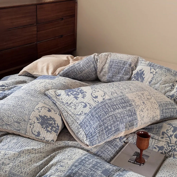 Vintage Patchwork Style Cotton Jacquard Bedding Set