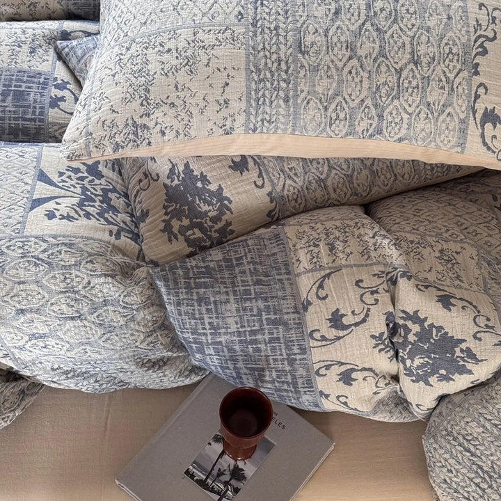 Vintage Patchwork Style Cotton Jacquard Bedding Set