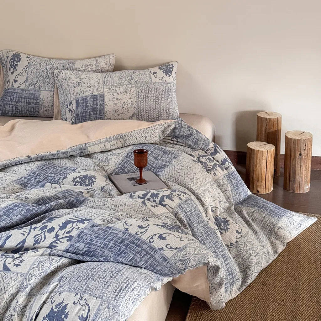 Vintage Patchwork Style Cotton Jacquard Bedding Set