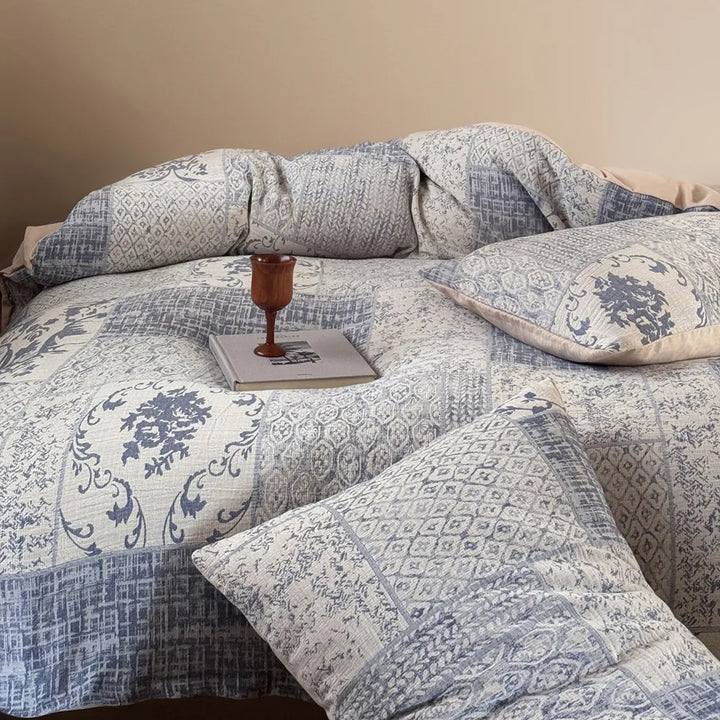Vintage Patchwork Style Cotton Jacquard Bedding Set