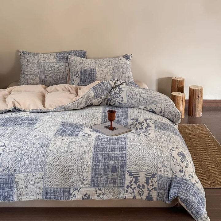Vintage Patchwork Style Cotton Jacquard Bedding Set