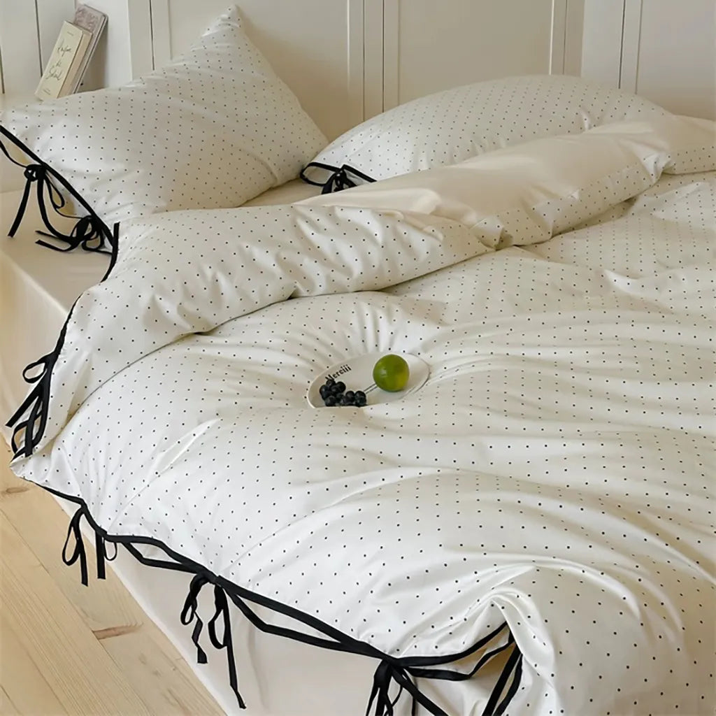 Sky & Snow Tiny Polka Dot Bedding Set