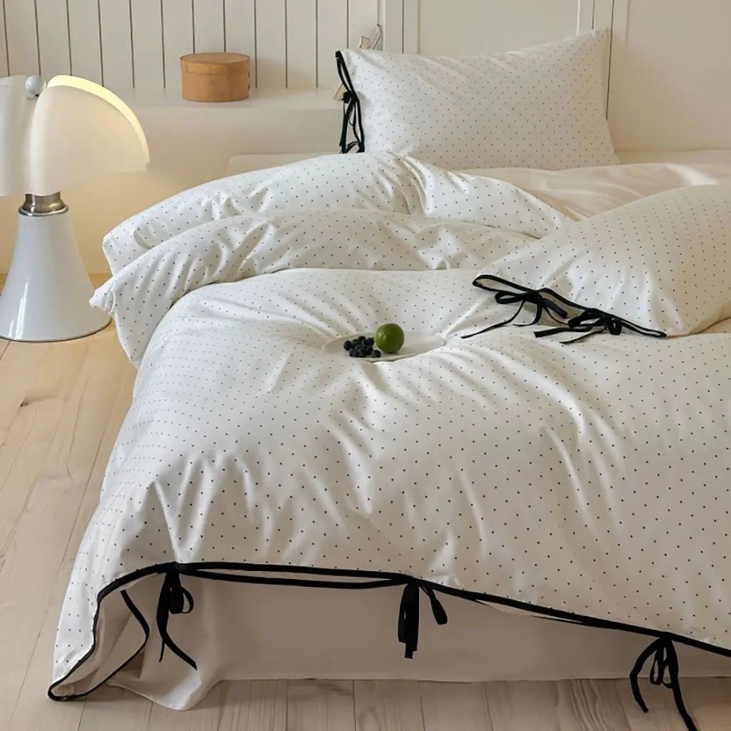 Sky & Snow Tiny Polka Dot Bedding Set