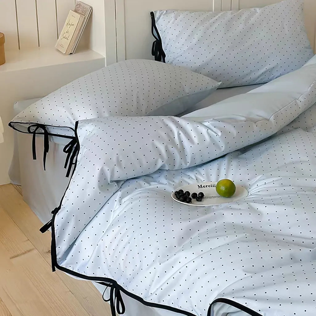 Sky & Snow Tiny Polka Dot Bedding Set