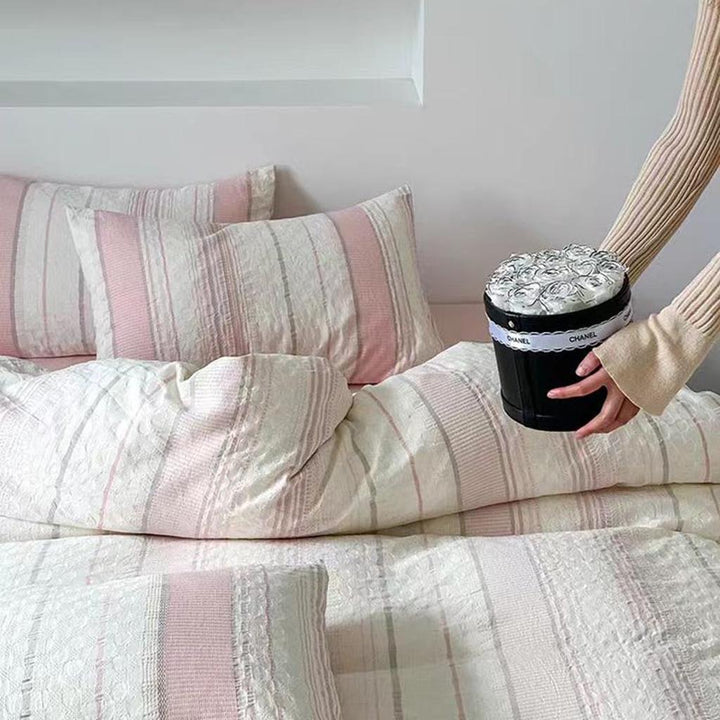 Asymmetry Jacquard Duvet Cover - Blue