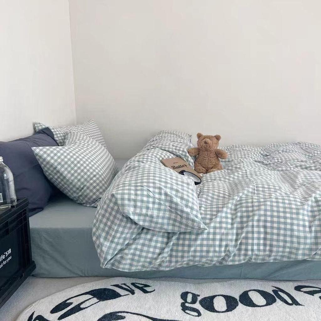 Blue Gingham Duvet Cover Set