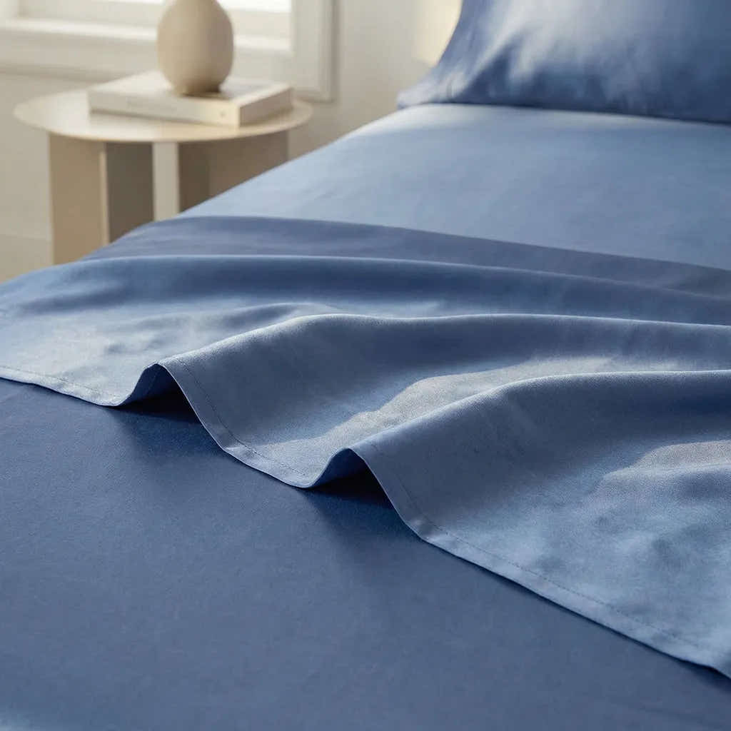 Blue 22 Momme Silk Flat Sheet