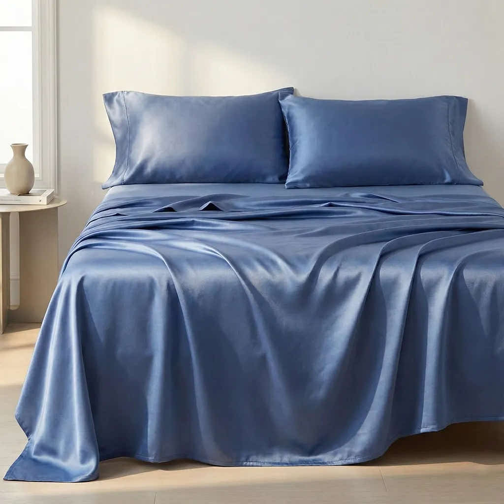 Blue 22 Momme Silk Flat Sheet
