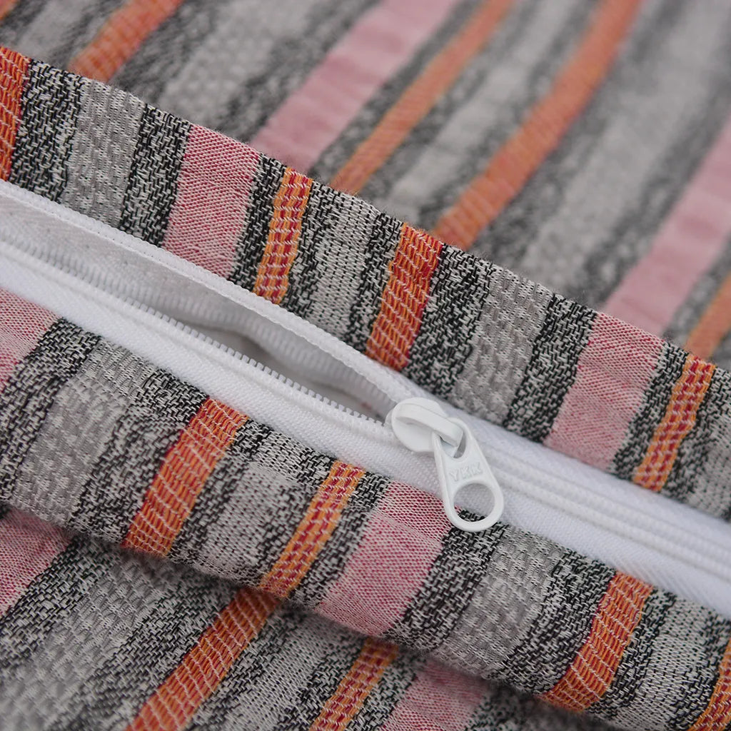 Boho Chic Striped Jacquard Duvet Cover