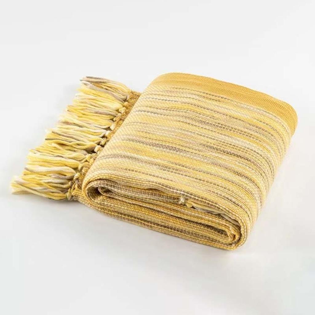 Boho Knitted Blanket with Tassel