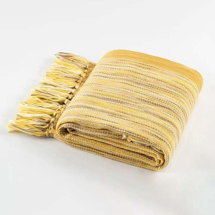Boho Knitted Blanket with Tassel