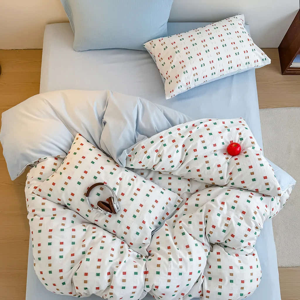 Check Jacquard Bedding Set