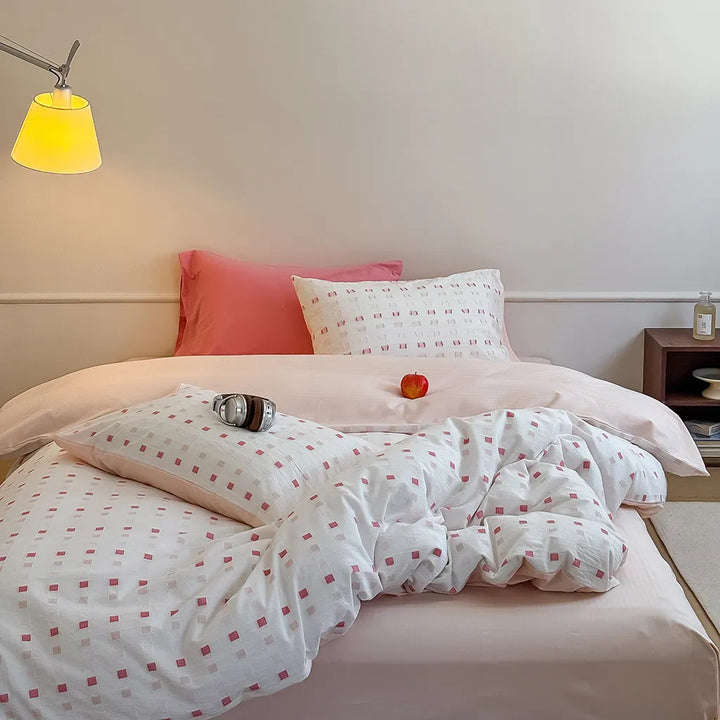 Check Jacquard Duvet Cover