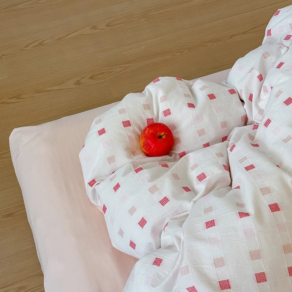 Check Jacquard Duvet Cover