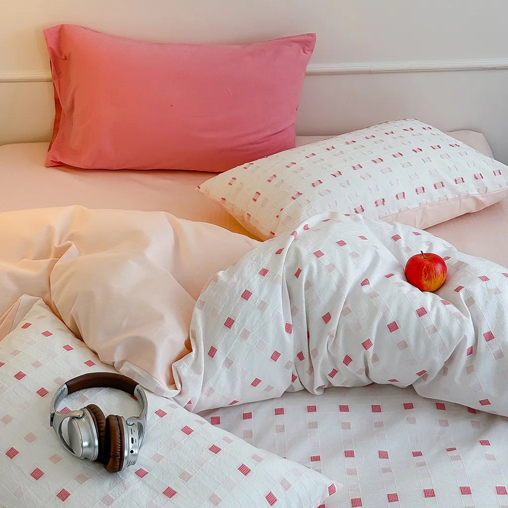 Check Jacquard Duvet Cover