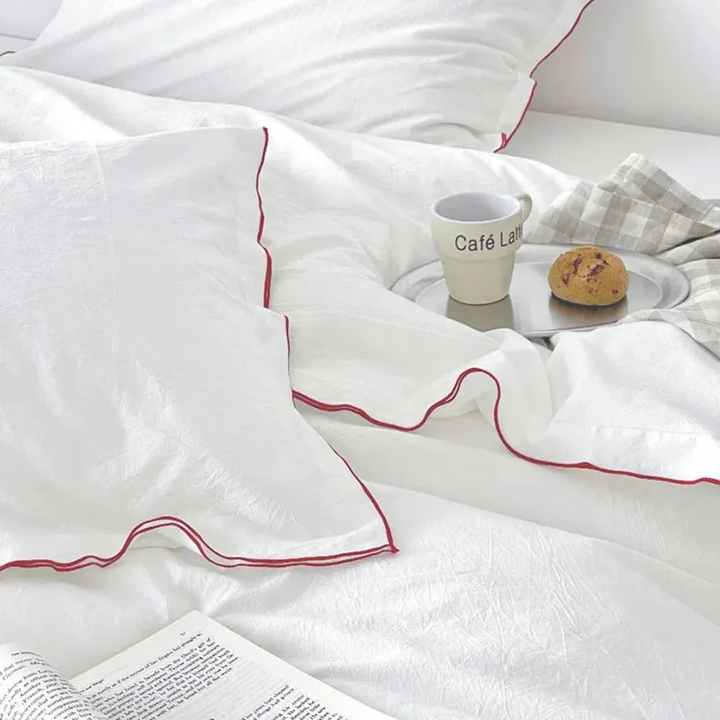 Contrast Flange Cotton Duvet Cover