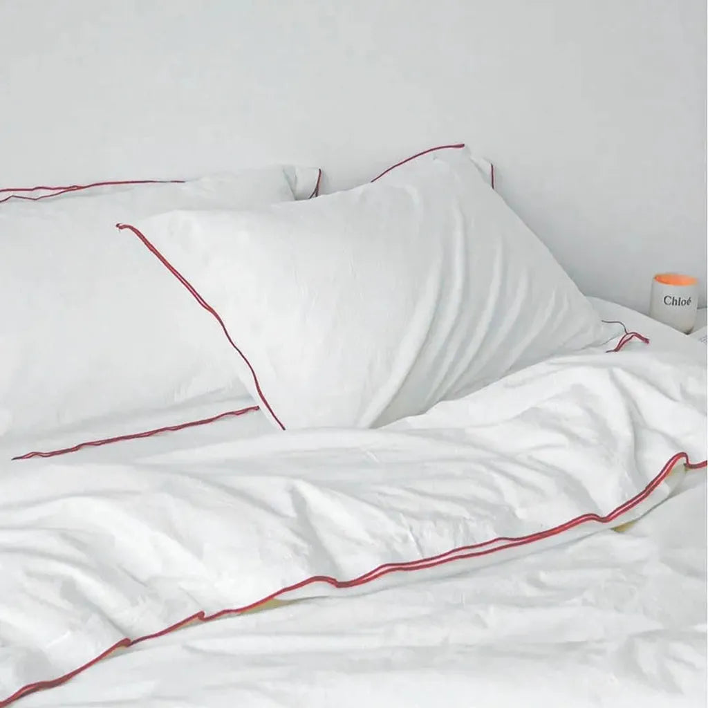 Contrast Flange Cotton Duvet Cover