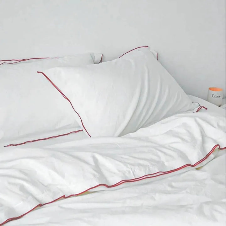 Contrast Flange Cotton Duvet Cover