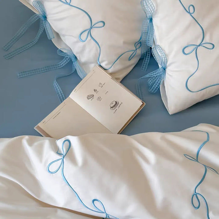 Coquette Bow Embroidery Bedding Set