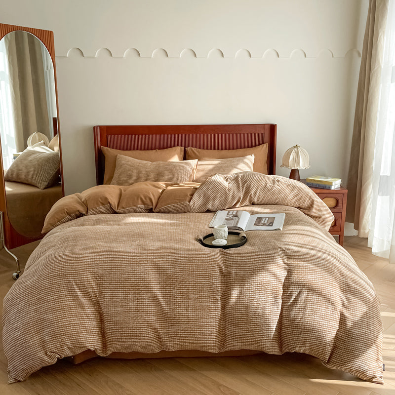 Cotton Houndstooth Jacquard Farmhouse Duvet Cover