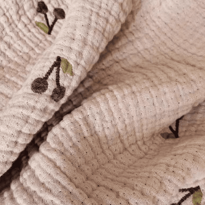 Cute Cherry Blanket with Lace Ruffle