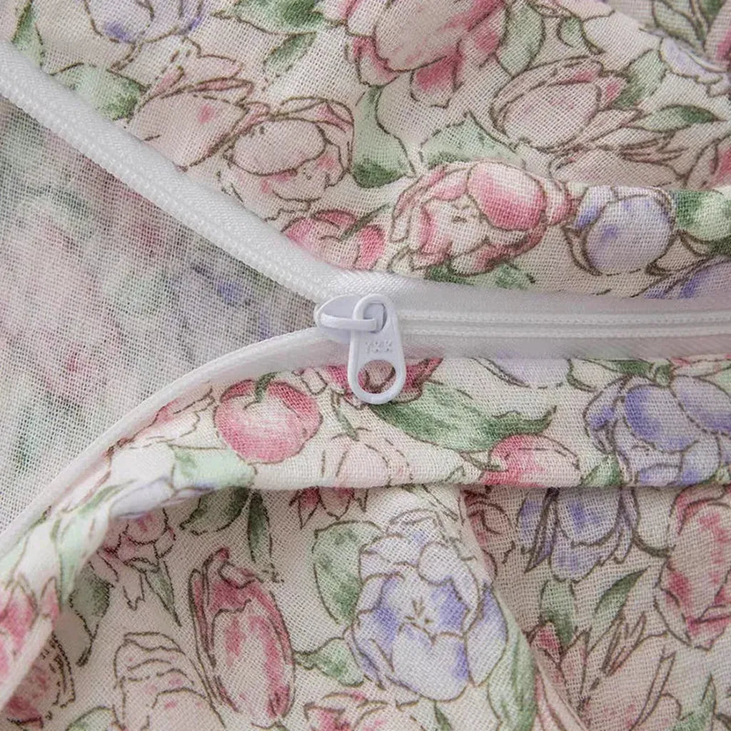 Cute Tulip Muslin Duvet Cover Set