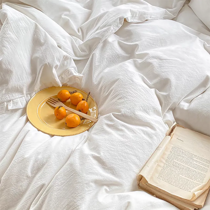 Delicate Handmade Ruffle Duvet Cover Set