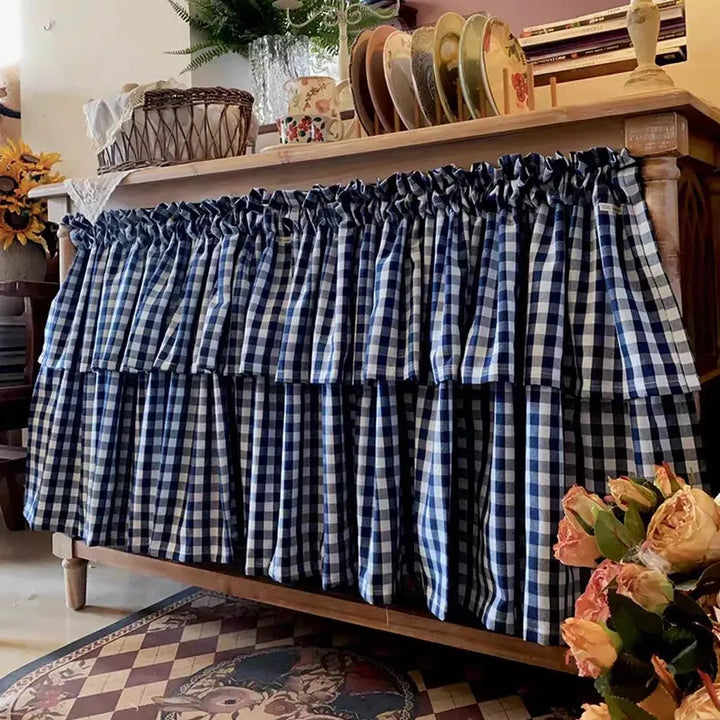 Farmhouse Gingham Cupboard Curtain