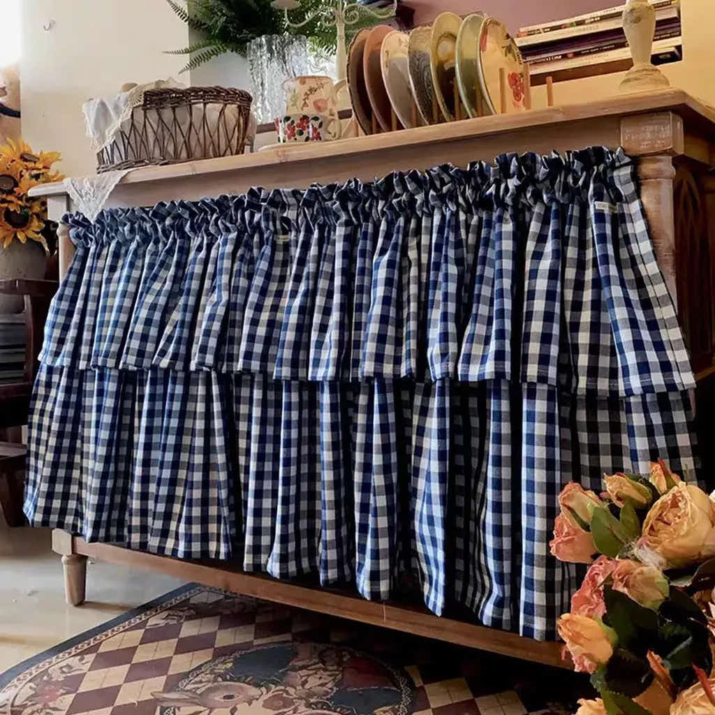 Farmhouse Gingham Cupboard Curtain