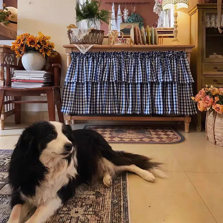 Farmhouse Gingham Cupboard Curtain