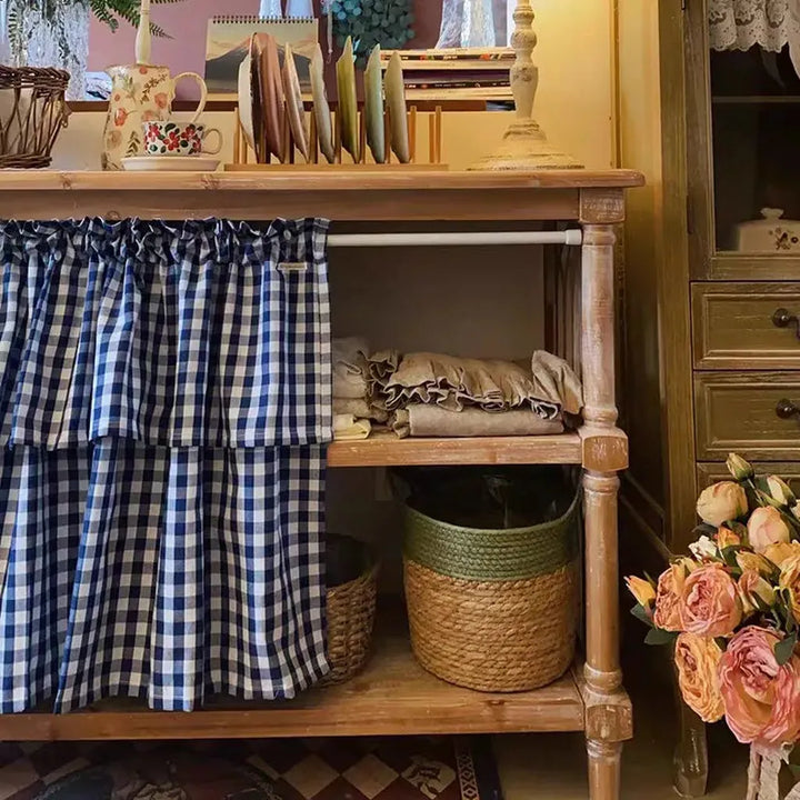 Farmhouse Gingham Cupboard Curtain