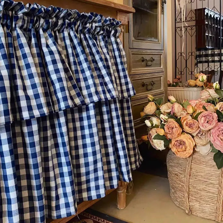 Farmhouse Gingham Cupboard Curtain