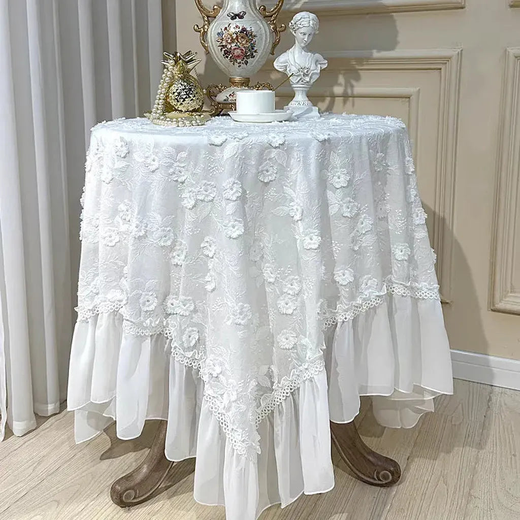 French Floral Embroidery Tablecloth