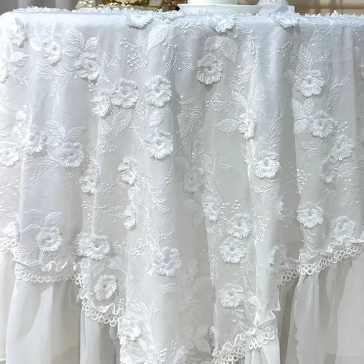 French Floral Embroidery Tablecloth
