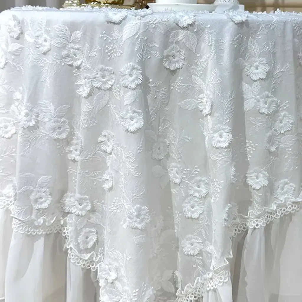 French Floral Embroidery Tablecloth