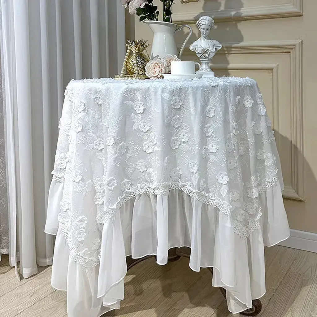 French Floral Embroidery Tablecloth