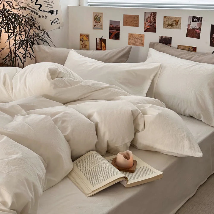 Fresh White Cotton Duvet Cover Set