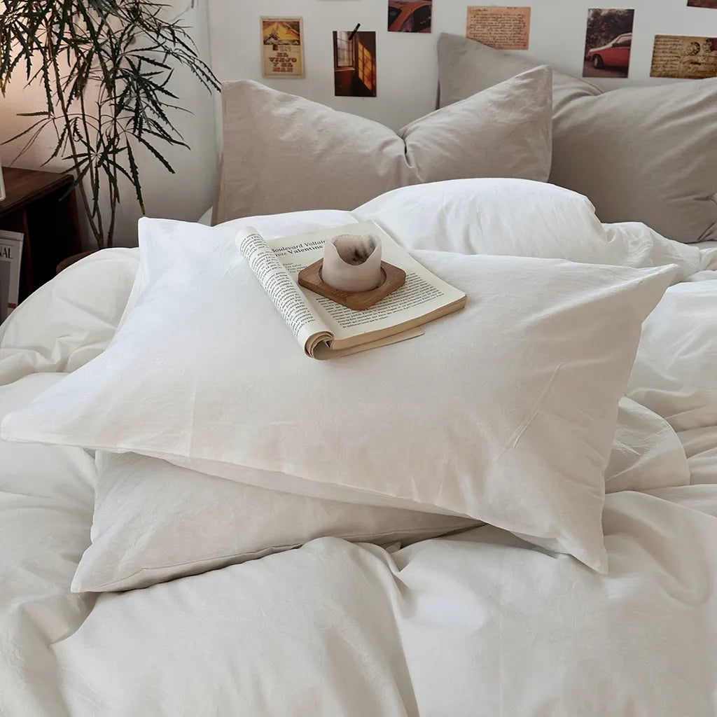 Fresh White Cotton Duvet Cover Set